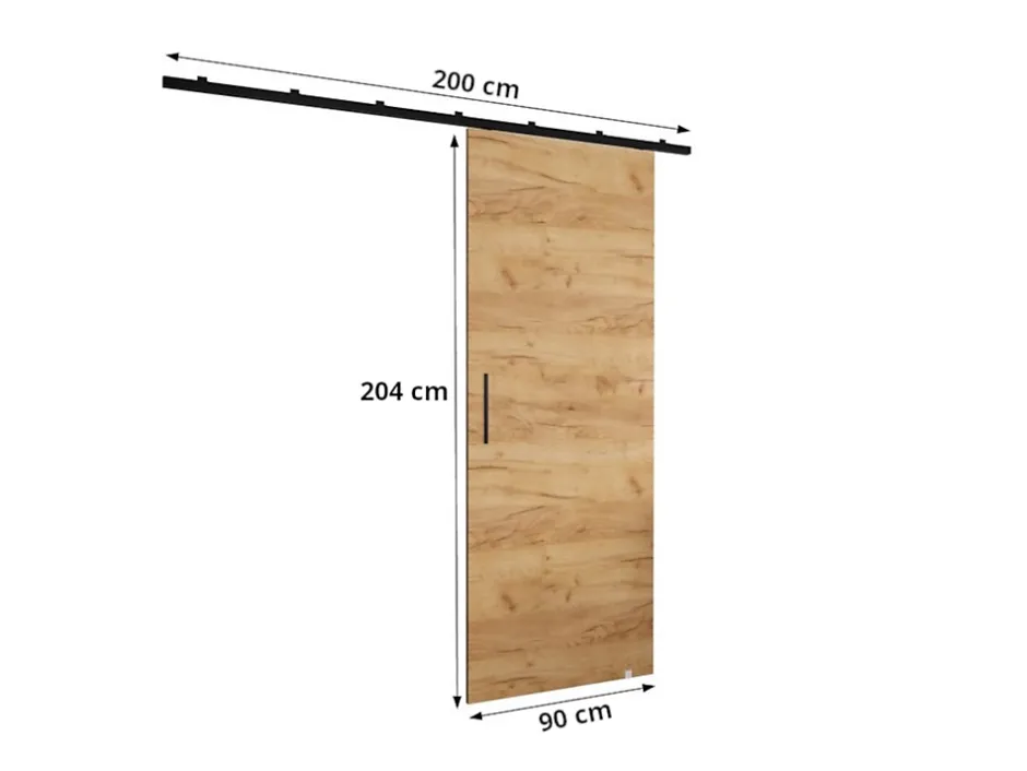 Abiks Meble Portes coulissantes Zonda Y 90x204 cm (Chêne Craft)