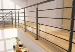 Alumin'home Poteau à plat pour garde corps Oxalis gris