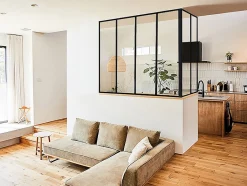 Vente-unique Poteau d'angle pour verrière atelier en aluminium thermolaqué 130 cm noir - BAYVIEW