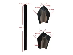 Vente-unique Poteau d'angle pour verrière atelier en aluminium thermolaqué 130 cm noir - BAYVIEW