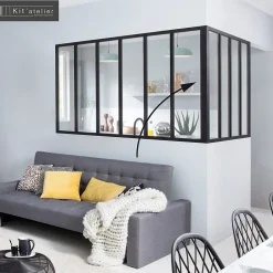 Poteau d'angle thermolaqué coloris noir sablé H.130 cm