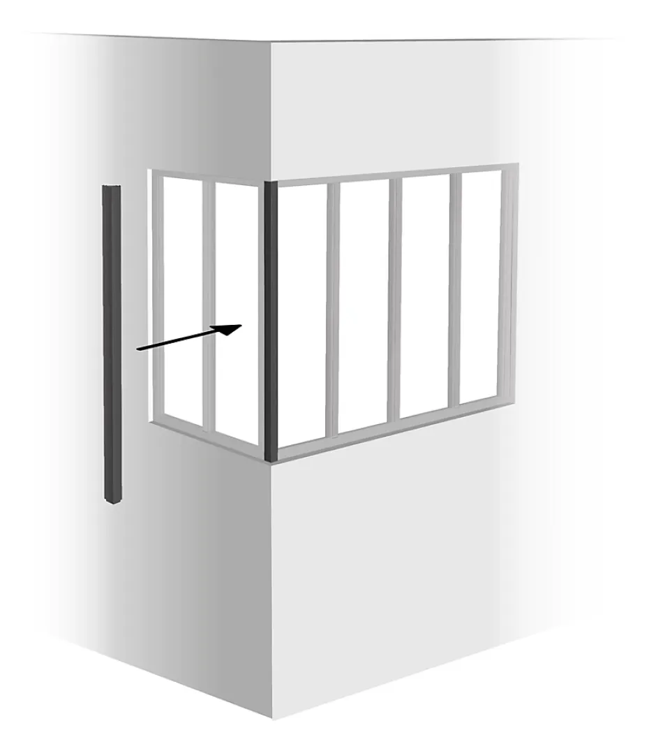 Poteau d'angle thermolaqué coloris noir sablé H.130 cm