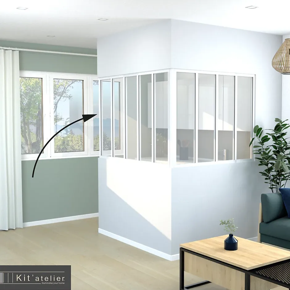 Poteau de terminaison en alumium coloris blanc thermolaqué H.108cm