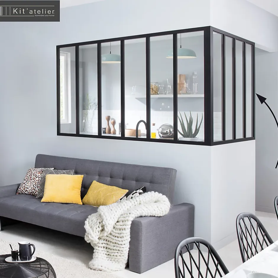 Poteau de terminaison en aluminium coloris noir sablé H.108cm- Online