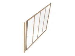 Poteau de terminaison pour verrière en aluminium thermolaqué - H130 cm - Naturel clair - BAYVIEW-Vente-unique Best