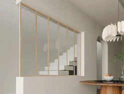 Poteau de terminaison pour verrière en aluminium thermolaqué - H130 cm - Naturel clair - BAYVIEW-Vente-unique Best