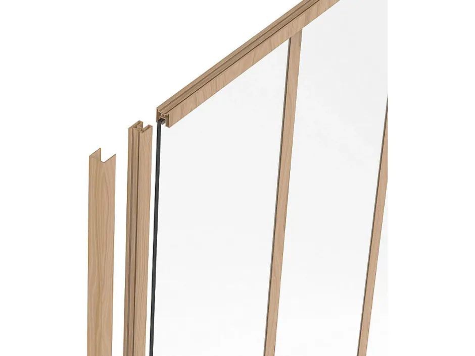 Poteau de terminaison pour verrière en aluminium thermolaqué - H130 cm - Naturel clair - BAYVIEW-Vente-unique Best