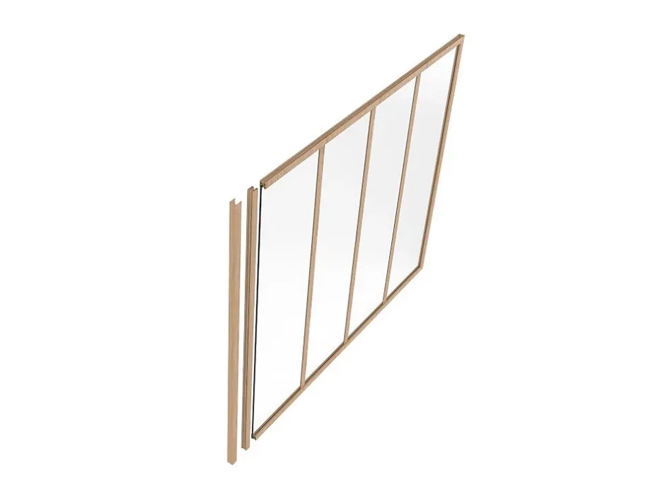 Poteau de terminaison pour verrière en aluminium thermolaqué - H130 cm - Naturel clair - BAYVIEW-Vente-unique Best