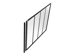 Vente-unique Poteau de terminaison pour verrière en aluminium thermolaqué - H130 cm - Noir - BAYVIEW