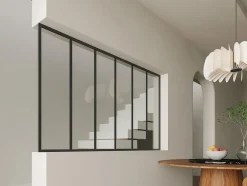 Vente-unique Poteau de terminaison pour verrière en aluminium thermolaqué - H130 cm - Noir - BAYVIEW