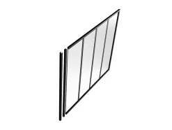 Vente-unique Poteau de terminaison pour verrière en aluminium thermolaqué - H130 cm - Noir - BAYVIEW