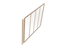 Vente-unique Poteau de terminaison pour verrière en aluminium thermolaqué - H105 cm - Naturel clair - BAYVIEW
