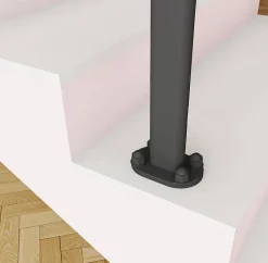 Poteau Garde-Corps en aluminium noir L.890 mm - Pose verticale, idéal intérieur et extérieur-AICA Sanitaire Outlet