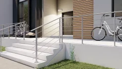 Kordo Poteau garde-corps pose à plat Prestio ral 9006