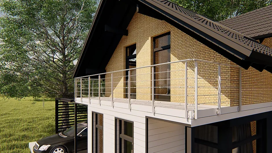 Kordo Poteau garde-corps pose latérale Prestio ral 9006