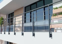 Alumin'home Poteau latéral pour garde corps Oxalis gris