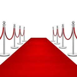 Giantex Poteaux de Guidage en Acier Inoxydable barriere de Passage avec Corde rouge 32cm pour Le Controle des Foules Argent