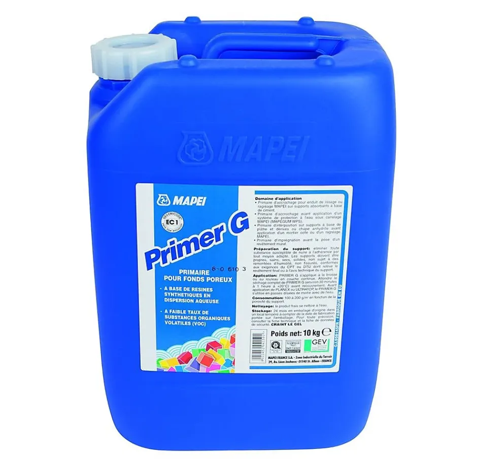 Mapei Primaire d'adhérence pour supports poreux PRIMER G - Bidon 5L