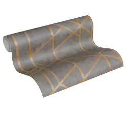 Profhome 369281-GU Papier peint à motifs graphiques légèrement texturé subtilement chatoyant 5,33 m2