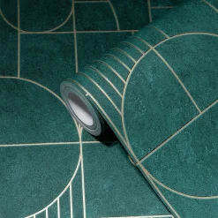 386993-GU Papier peint à motifs graphiques légèrement texturé brillant 5,33 m2-Profhome Hot