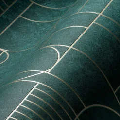 386993-GU Papier peint à motifs graphiques légèrement texturé brillant 5,33 m2-Profhome Hot