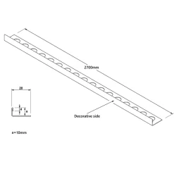 Profil angulaire J en acier inoxydable pour les carreaux 10mm x 2700mm - gunmetal-Ilcom Best