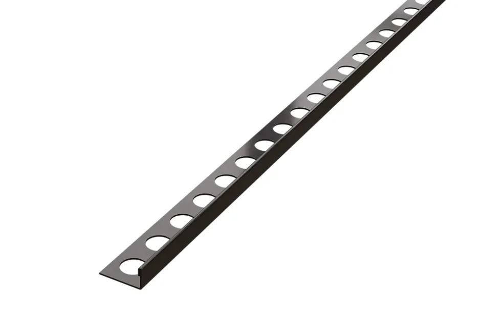 Ilcom Profil angulaire J en acier inoxydable pour les carreaux 8mm x 2700mm - gunmetal