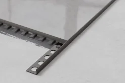 Ilcom Profil angulaire J en acier inoxydable pour les carreaux 8mm x 2700mm - gunmetal