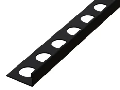 Ilcom Profil angulaire J en acier inoxydable pour les carreaux 10mm x 2700mm - noir matt