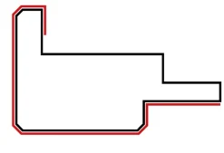 Hardwarexchange Profil carré en MDF massif Noir satiné 2760x32x19 mm MIDDLE WAVY