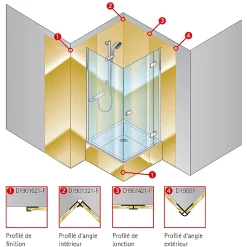 Profilé d'angle intérieur pour panneaux muraux DécoDesign, alu argenté-Schulte New