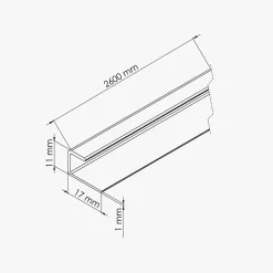 Tecnoprofils Profil d'Arrêt PVC 8 mm - Longueur 2.60 m - Blanc