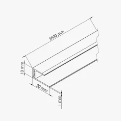 Tecnoprofils Profil d'Arrêt PVC Clipsable 8 mm - Longueur 2.60 m - Blanc