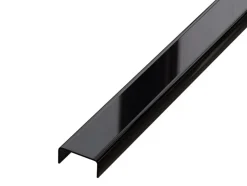 Ilcom Profilé décoratif C en acier inoxydable pour carrelage Noir poli - 10 mm x 2440 mm x 0,65 ep.