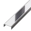 Profilé décoratif C en acier inoxydable pour carrelage Argent poli - 40 mm x 2440 mm x 0,65 ep.-Ilcom Outlet