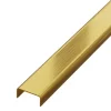 Ilcom Profilé décoratif C en acier inoxydable pour carrelage Or satiné - 10 mm x 2700 mm x 0,65 ep.
