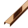 Ilcom Profilé décoratif C en acier inoxydable pour carrelage Cuivre poli - 20 mm x 2440 mm x 0,65 ep.
