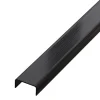 Ilcom Profilé décoratif C en acier inoxydable pour carrelage Noir satiné - 20 mm x 2440 mm x 0,65 ep.