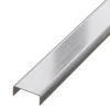Profilé décoratif C en acier inoxydable pour carrelage Argent satiné - 10 mm x 2440 mm x 0,65 ep.-Ilcom Outlet