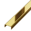 Ilcom Profilé décoratif C en acier inoxydable pour carrelage Or poli - 10 mm x 2440 mm x 0,65 ep.