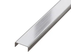Ilcom Profilé décoratif C en acier inoxydable pour carrelage Argent satiné - 20 mm x 2700 mm x 0,65 ep.