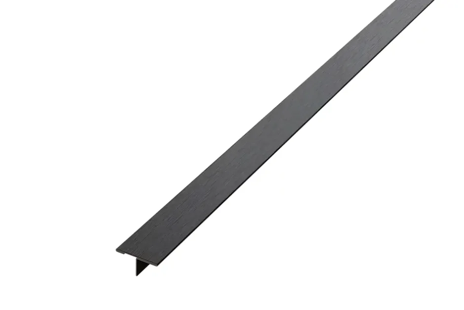 Profil décoratif T en acier inoxydable pour couvrir jonction Noir satiné - 20mm X 10mm X 2700mm-Ilcom Clearance