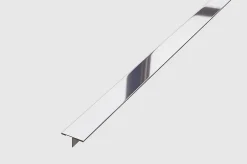 Ilcom Profil décoratif T en acier inoxydable pour couvrir jonction Argent poli - 20mm X 10mm X 2440mm