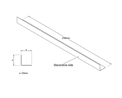Ilcom Profilé décoratif L Angle extérieur en acier inoxydable 10 mm x 10 mm x 2700 mm - gunmetal
