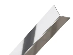 Ilcom Profilé décoratif L Angle extérieur en acier inoxydable 30 mm x 30 mm x 2700 mm - argent poli