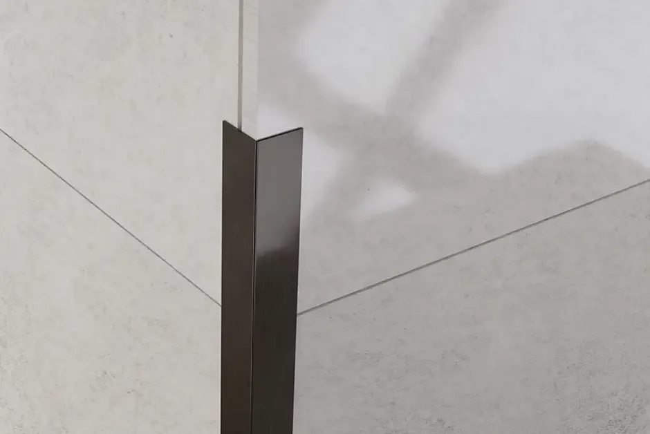 Profilé décoratif L Angle extérieur en acier inoxydable 20 mm x 20 mm x 2700 mm - gunmetal-Ilcom Discount