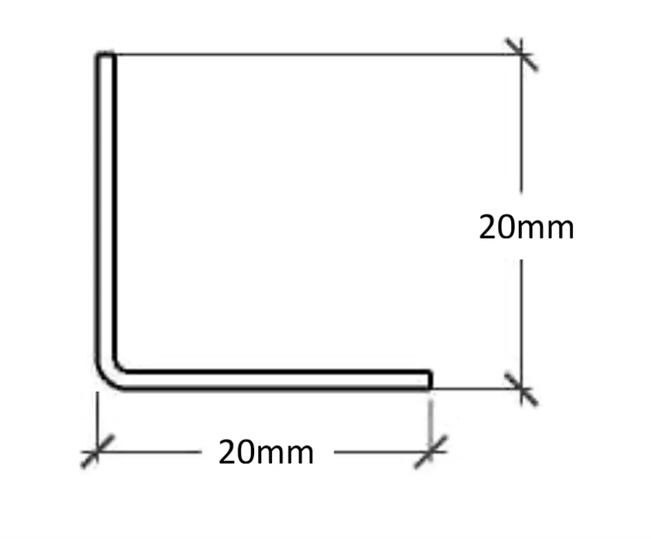 Profilé décoratif L Angle extérieur en acier inoxydable 20 mm x 20 mm x 2700 mm - gunmetal-Ilcom Discount