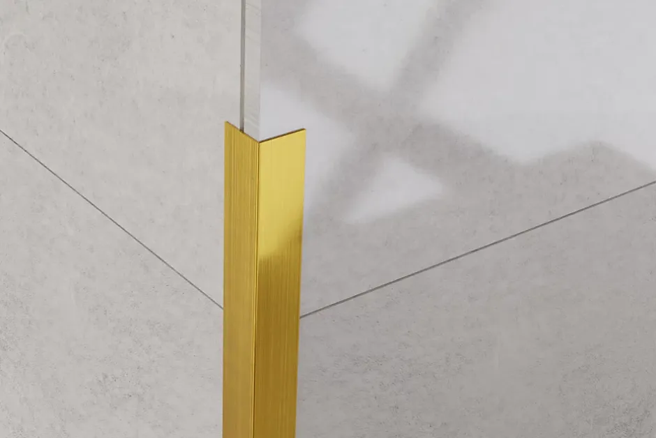 Profilé décoratif L Angle extérieur en acier inoxydable 30 mm x 30 mm x 2700 mm - or satiné-Ilcom Online