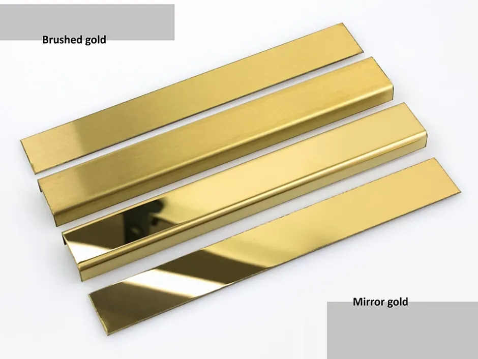 Profilé décoratif Li Angle intérieur en acier inoxydable 30 mm x 30 mm x 2700 mm - or satiné-Ilcom Discount