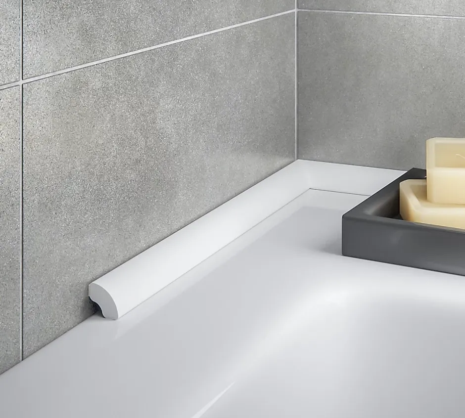 Profilé de carrelage intérieur PVC auto-adhésif arrondi blanc L.250 x l. 1.7 x Ep. 0,7 cm-Diall Best